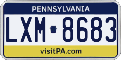 PA license plate LXM8683