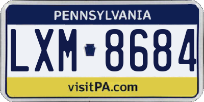 PA license plate LXM8684