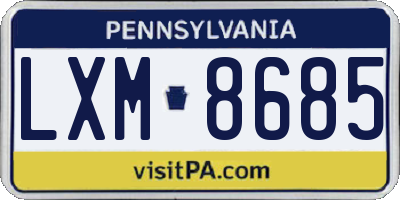 PA license plate LXM8685