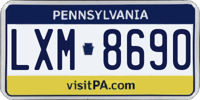 PA license plate LXM8690