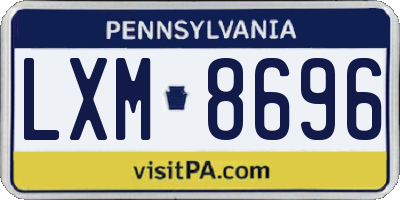 PA license plate LXM8696