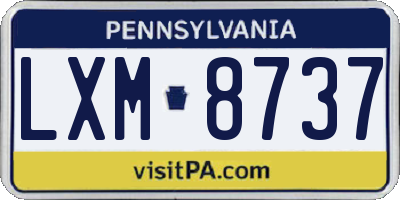 PA license plate LXM8737