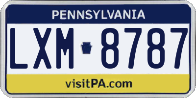 PA license plate LXM8787
