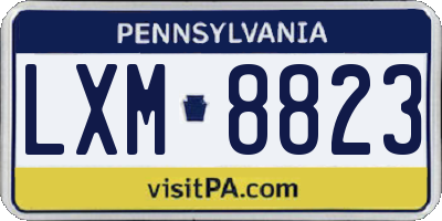 PA license plate LXM8823