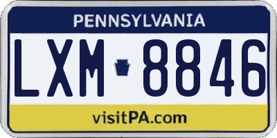 PA license plate LXM8846