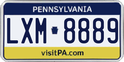PA license plate LXM8889
