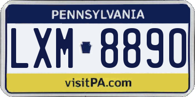 PA license plate LXM8890