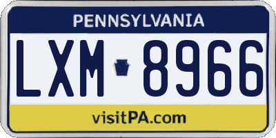PA license plate LXM8966