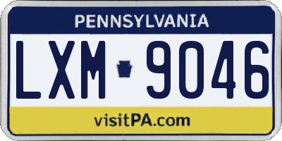 PA license plate LXM9046