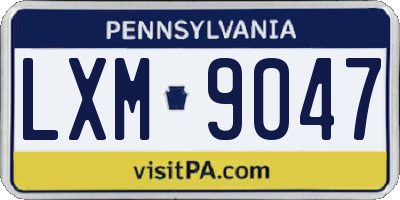 PA license plate LXM9047