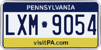 PA license plate LXM9054
