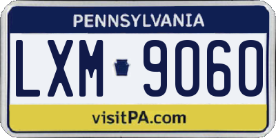 PA license plate LXM9060