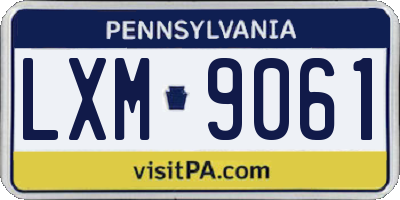 PA license plate LXM9061