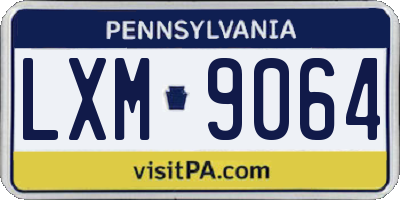 PA license plate LXM9064