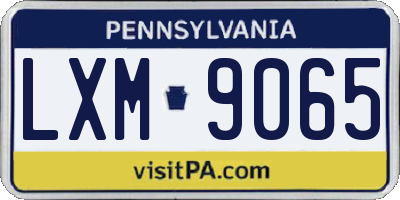 PA license plate LXM9065