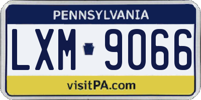 PA license plate LXM9066