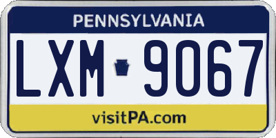 PA license plate LXM9067