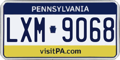 PA license plate LXM9068