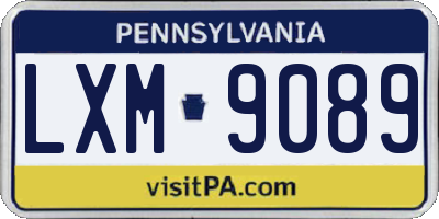 PA license plate LXM9089