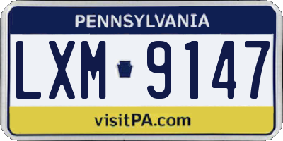 PA license plate LXM9147