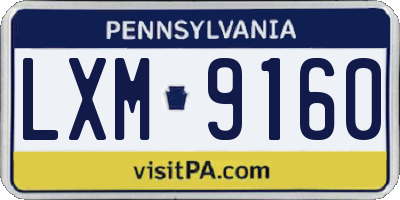 PA license plate LXM9160