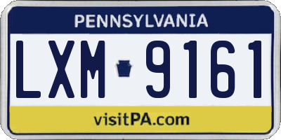 PA license plate LXM9161