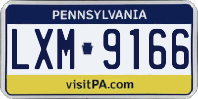 PA license plate LXM9166