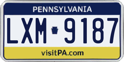 PA license plate LXM9187