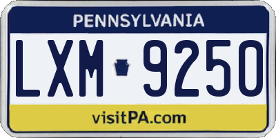 PA license plate LXM9250