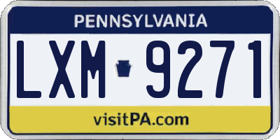 PA license plate LXM9271