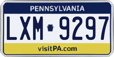 PA license plate LXM9297
