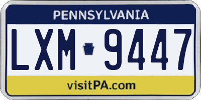 PA license plate LXM9447