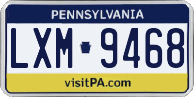 PA license plate LXM9468