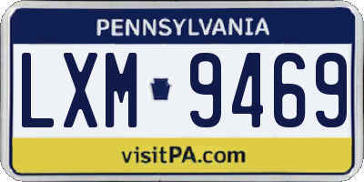 PA license plate LXM9469