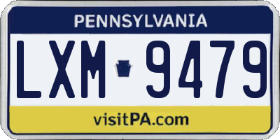 PA license plate LXM9479
