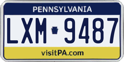 PA license plate LXM9487