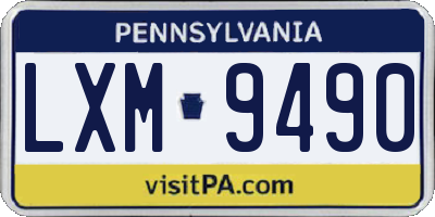 PA license plate LXM9490