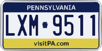 PA license plate LXM9511