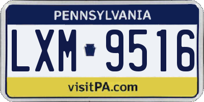 PA license plate LXM9516