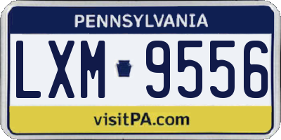 PA license plate LXM9556