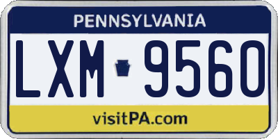 PA license plate LXM9560