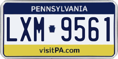PA license plate LXM9561