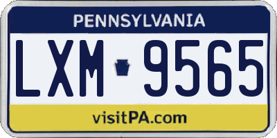 PA license plate LXM9565