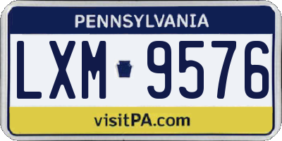 PA license plate LXM9576