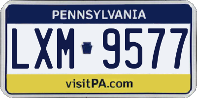PA license plate LXM9577