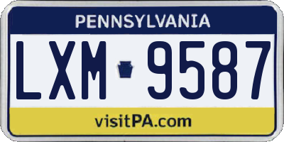 PA license plate LXM9587