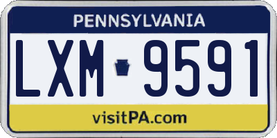 PA license plate LXM9591