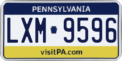 PA license plate LXM9596