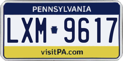 PA license plate LXM9617