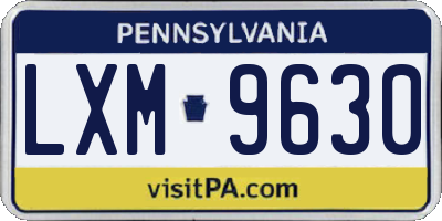 PA license plate LXM9630